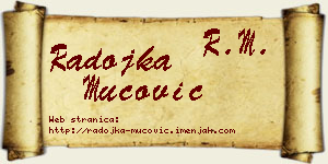 Radojka Mucović vizit kartica